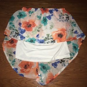 Strapless floral top